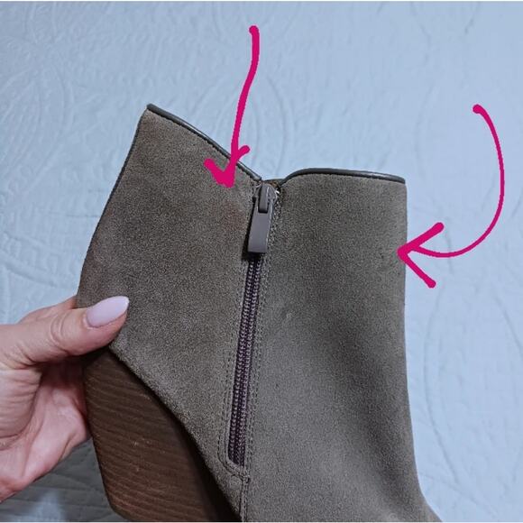 Very Volatile suede booties Whitby boot 10/10.5 wedge heel grey Western rodeo - Picture 9 of 9